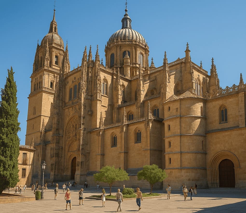 vistas de la catedral vieja y la nueva de salamanca