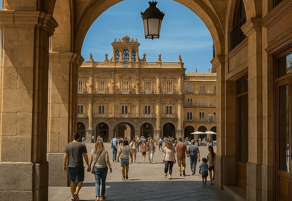 plaza mayor de salamanca en noche vieja